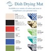 Envision Home Microfiber Dish Drying Mat, 16 by 18-Inch, Gray