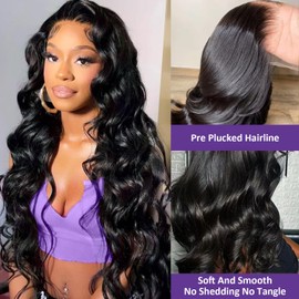 Zazumi 13x6 Body Wave Lace Front Wigs Human Hair 200 Density HD Transparent Lace Frontal Human Hair Wig for Black Women Glueless Wigs 24 Inch