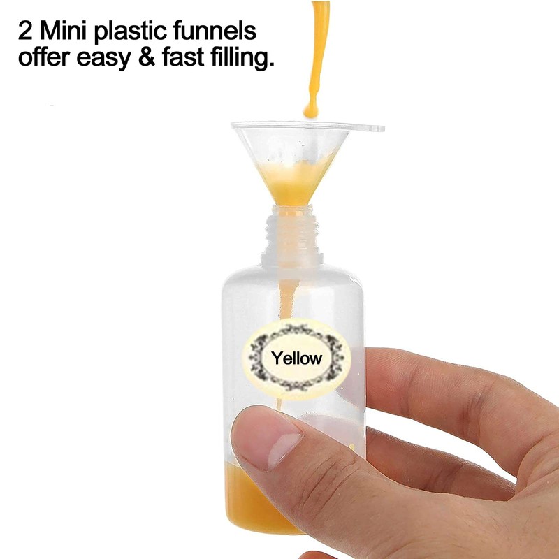 Yalbdopo 50Pcs, 10Ml Empty Plastic Dropper Bottles Portable White Squeezable