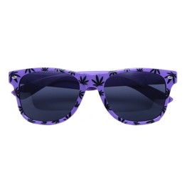 Men's Women's Original Sunglasses Ganja 420 Weed Leaf Unisex Vintage Multi colour UV400 (Purple ) MFAZ Morefaz Ltd