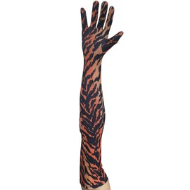 Seeksmile Classic Adult Size 22" Length Spandex Gloves Past Elbow Cosplay Costume Glove (Free Size, Tiger)
