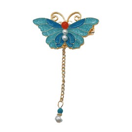 Enamel Burn Blue Hair Clips (Butterfly Shape)