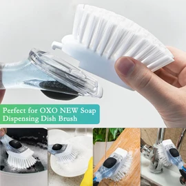 New Brush Refills for OXO New Soap Dispensing Dish Brush - 4 Pack Dish Brush Cleaning Soap Dispensing Head Replacement for Scrubber(White)