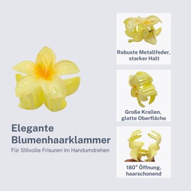 ESSENTIVAL® 6 Premium Flower Hair Clips Non-Slip for Thick/Thin Hair, Claw Clip Flower Hair Claw Clips, Claw Hair Clips for Women and Girls