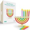 2-Pack Hanukkah Children's Wooden Chanukah Menorah with Removable Candles