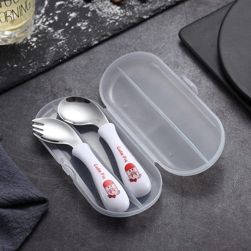 STOBOK 1 Set Toddler Practicing Tableware Baby Spoons Forks Utensils