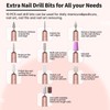 Kredioo Electric Nail File, 10 Drill Bits Efile Kit USB