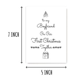 LillaGifts Boyfriend First Christmas Card - To My Boyfriend On Our First Christmas Together - 1St Christmas Card For Boyfriend