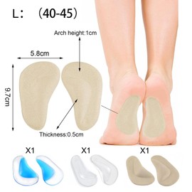 EUYKQNOI 3 Paar Geleinlagen für Schuhe Damen mit Fußgewölbestütze, Orthopädische Gel Einlagen zur Schmerzlinderung bei Plantarfasziitis und Komfort für High Heels oder Alltag