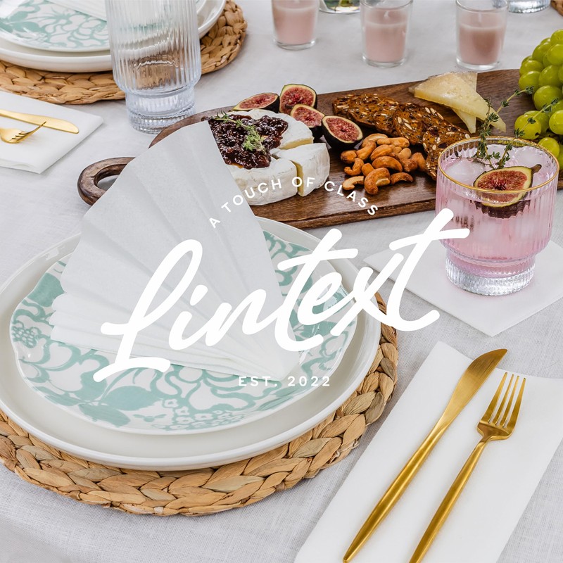 Lintext Disposable Linen-Feel Guest Towels - 12" x 17" Cloth-Like