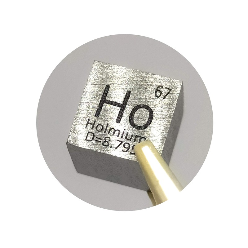 Elemental Specimen Holmium Ho 0.4 inch (10 mm) Square Cube,