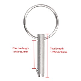 GANGUOLA Quick Release Pin Bimini Top Pins 1/4" Lanyard Boat Bimini Top Deck Hinge Jaw Slide Clamp Bracket Marine Hardware(4 Pack) (Quick Release Pin Ball)