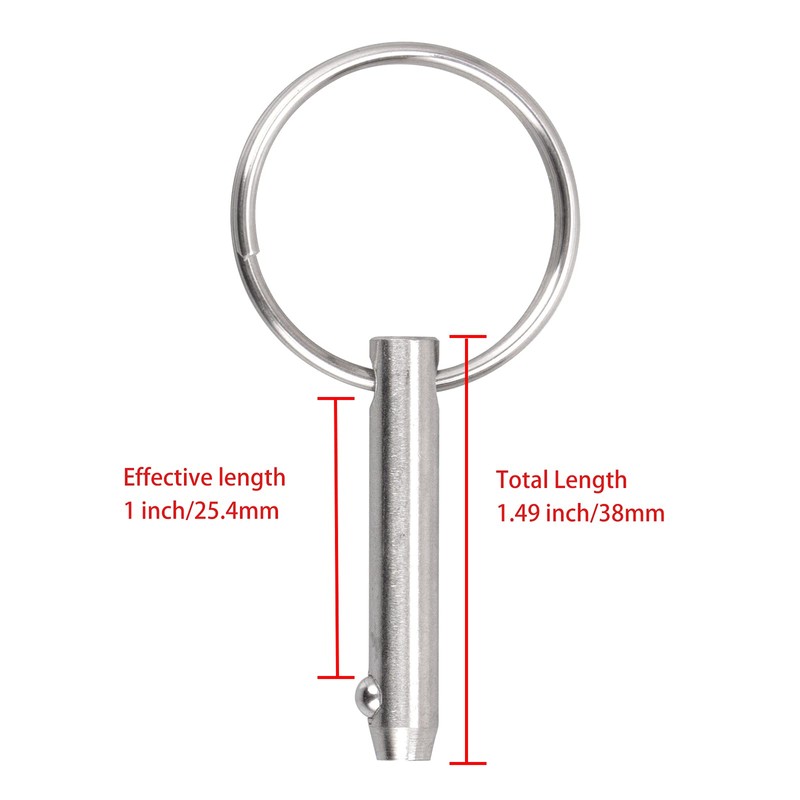 GANGUOLA Quick Release Pin Bimini Top Pins 1/4" Lanyard Boat