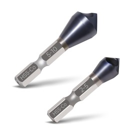 Pronese Chamfering Cutter, Precision Chamfering Cutter, Hexagonal Shaft, Cobalt High Speed Steel, M35 HSS-CO Bore 0.04 - 0.2 inches (1-4 mm), 0.1 - 0.2 inches (2 - 5 mm), 0.2 - 0.4 inches (5 - 10 mm),