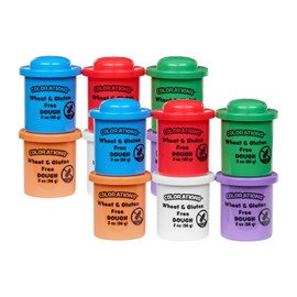 Colorations 12 Wheat & Gluten Free Glitter Dough - 6 Colors (2 oz Each)