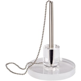 MAUL Counter Pen Holder Acrylic, Strong Bead Chain, 110 mm Width, 165 mm Height, Transparent