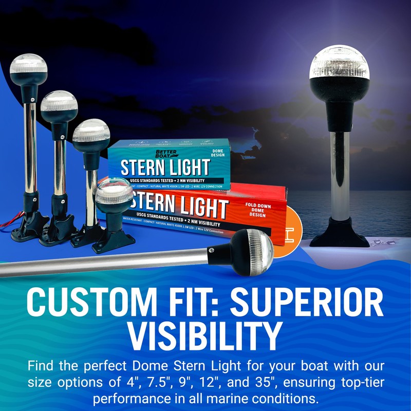 Boat Anchor Light, 7.5" LED Stern Light, USCG Tested Waterproof