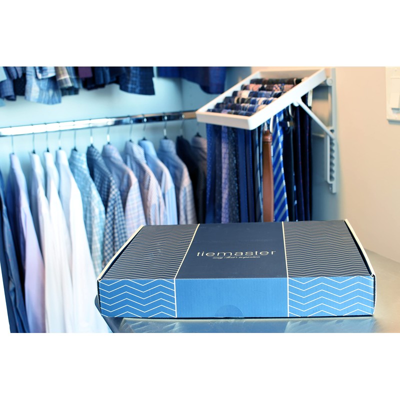 Tie and Scarf Organizer, TieMaster Battery-Free Organizer, Holds 60 Ties