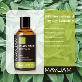 MAYJAM Essential Oil, Clary Sage, 100 ml, Aroma Oil, Natural Clary Sage Oil, Aroma, Gift