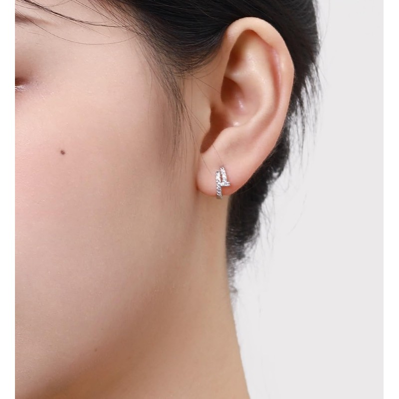 Viromy Women's Hoop Earrings, Ring Earrings, No Metal Allergies, Fold,