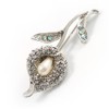 Avalaya Clear Crystal Calla Lily Brooch