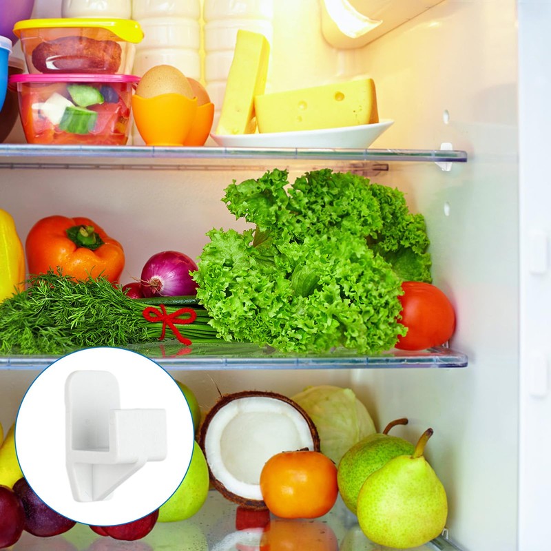 INCREWAY 16PCS Plastic Freezer Hook White Refrigerator Shelf Clips Freezer