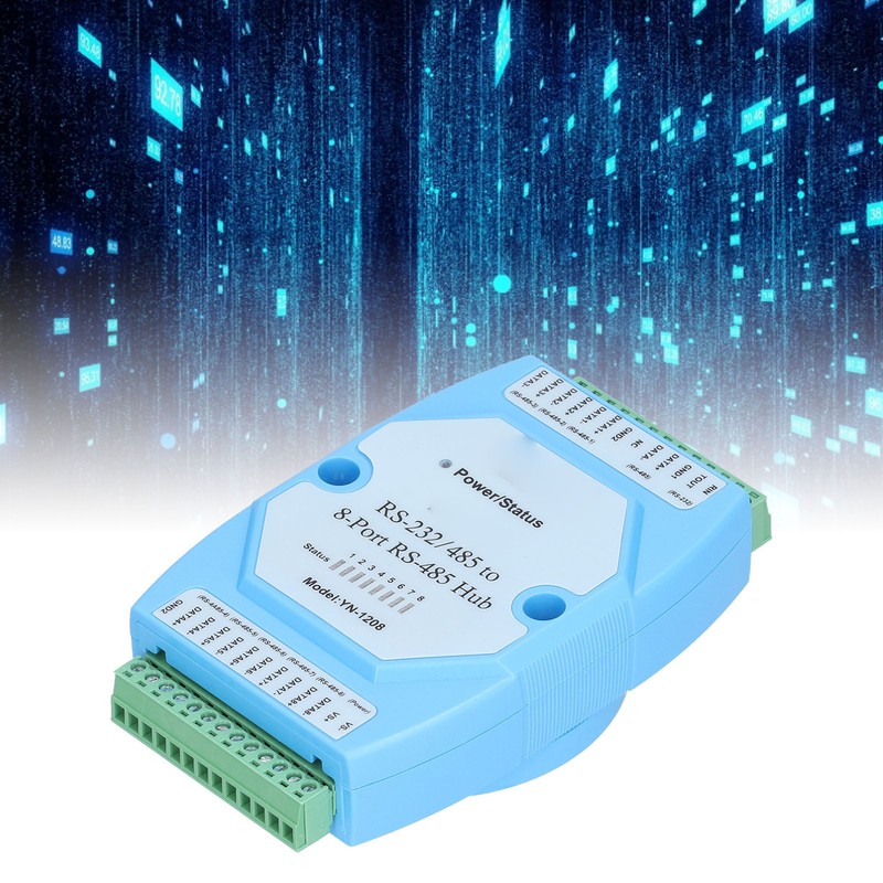 RS485 Hub 8 Ports OptoIsolated AntiInterference HighSpeed Transmission Repeater Distributor