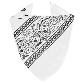 JOPHY & CO. 100% cotton Bandana SET of 3/5/10 for Women's Men's Children's Unisex Unique and/or Paisley Patterned COD. A644 (Paisley, White, Set 1 pz)