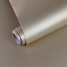 Yun-aeon Thick Metallic Beige Peel and Stick Wallpaper 15.7"x 472" Matte Fridge Contact Paper for Countertops Vinyl Self Adhesive Removable Modern Wall Paper for Kitchen