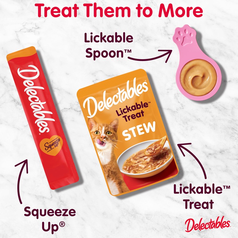 Delectables Squeeze Up Creamy Squeezable Puree, Lickable Wet Cat Treats,