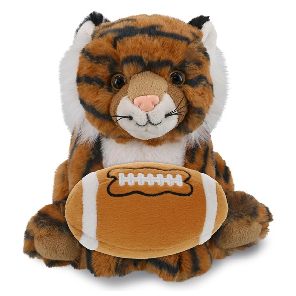DolliBu Squat Tiger Stuffed Animal with Football Plush - Soft