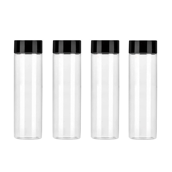 JINJIASUYISU 4 PCS Plastic Juice Bottles Containers Clear PET Plastic