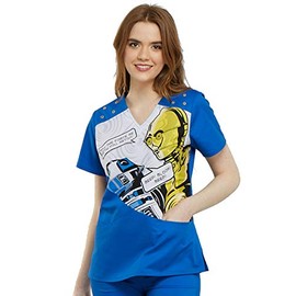 Tooniforms Women's V-Neck Top Artoo L Blue