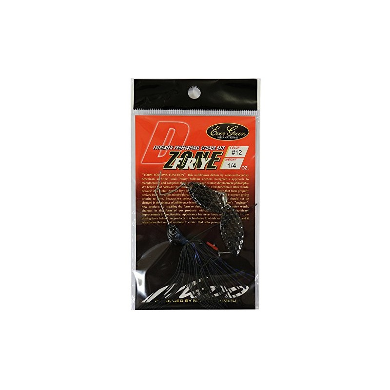 エバーグリーン(EVERGREEN) スピナーベイト Dゾーンフライ ダブルウィローリーフ 1/4oz #12 スーパーブラック.