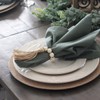 LuckyShe Napkin Rings Farmhouse Natural White Wooden Beads Tassels,Set of