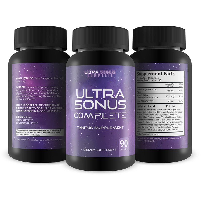 Ultra Sonus Complete Tinnitus Supplement - Garlic Turmeric Vitamin C