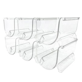 Sutekus 6 Pack Stackable Wine Rack Wine Holder Water Bottle Holder Plastic Counter Top Storage Organizer for Fridge, Cabinet, Pantry, Kitchen
