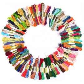 Embroidery Threads 100 Skeins Pack， Embroidery Floss,Cross Stitch Threads, Embroiderys Colors Skeins New 100X Multicolors Stitch Cotton Embroidery Threads Sewing Skeins
