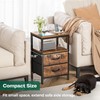 Huuger Nightstand with Charging Station, Fabric Drawers, End Table with