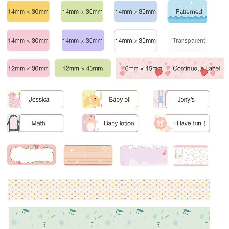 SUPVAN E10 & E11 & E16 Label Maker Tape, 15mm