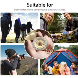BOBOZHONG Portable Compass, Waterproof Brass Compass, Fluorescent Compass, Retro Compass, Navigation Tools for Camping, Survival, Hiking, Outdoors