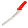 Winco 9" Commercial-Grade Serrated Bread/Pastry Knife with Offset Handle, Red