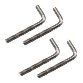 (4 Pieces) M12x100mm L Shape Foundation Bolts 304 Stainless Steel Right Angle Anchor Bolt Long Square Bend Screw