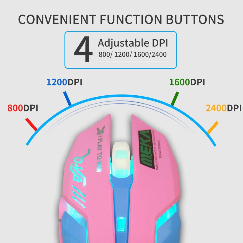 Greshare Gaming Mouse,7 Colors Backlit Optical Game Mice Ergonomic USB