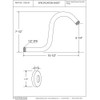 Westbrass 1/2" IPS x 8" S-Shaped Shower Arm and Flange,