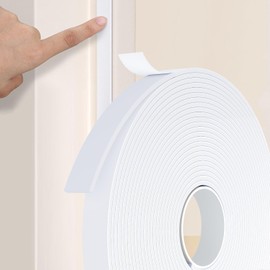 Weather Stripping Door Seal White,Self Adhesive Foam Tape High Density Foam Sealing Strip,Air Conditioner Window Seal,Soundproof Foam Tape Roll(1/2" W X 1/13" T X 33' L)