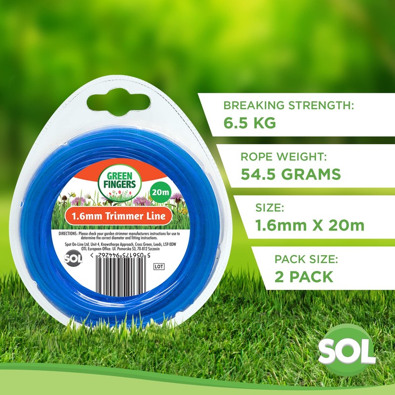 2pk Strimmer Wire 1.6mm x 20m | Heavy Duty Strimmer