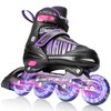 Rotayi Girls Inline Skates Ages 5-8 8-12, Adjustable Light Up