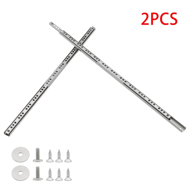 Mormchlots 2Pcs 438mm/17.24" Silver Stainless Steel Drawer Slides, Small Drawer