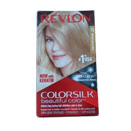 Revlon ColorSilk Permanent Hair Color #70 Medium Ash Blonde 3D Gel Tech 4 boxes